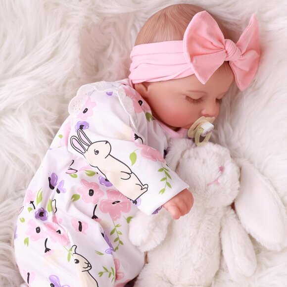 🆕20 inch Full Cloth Body With Vinyl Limbs Baby Dolls Weighted Toddler Baby Girl - Picture 9 of 11